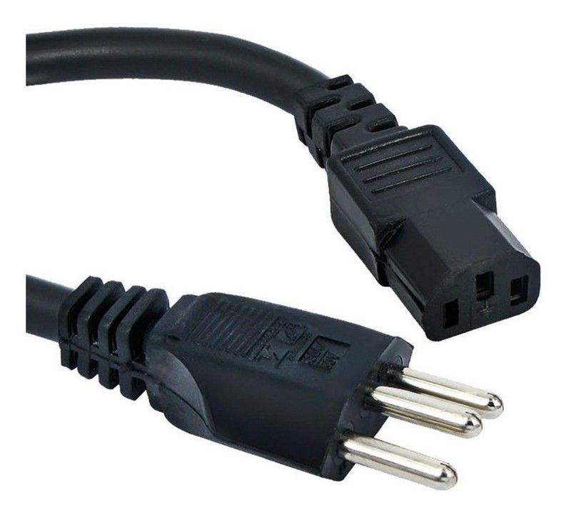 Cabo De Fora Tripolar 3x0,75mm 10A  Padro Novo Pc Fonte Monitor 1,20m