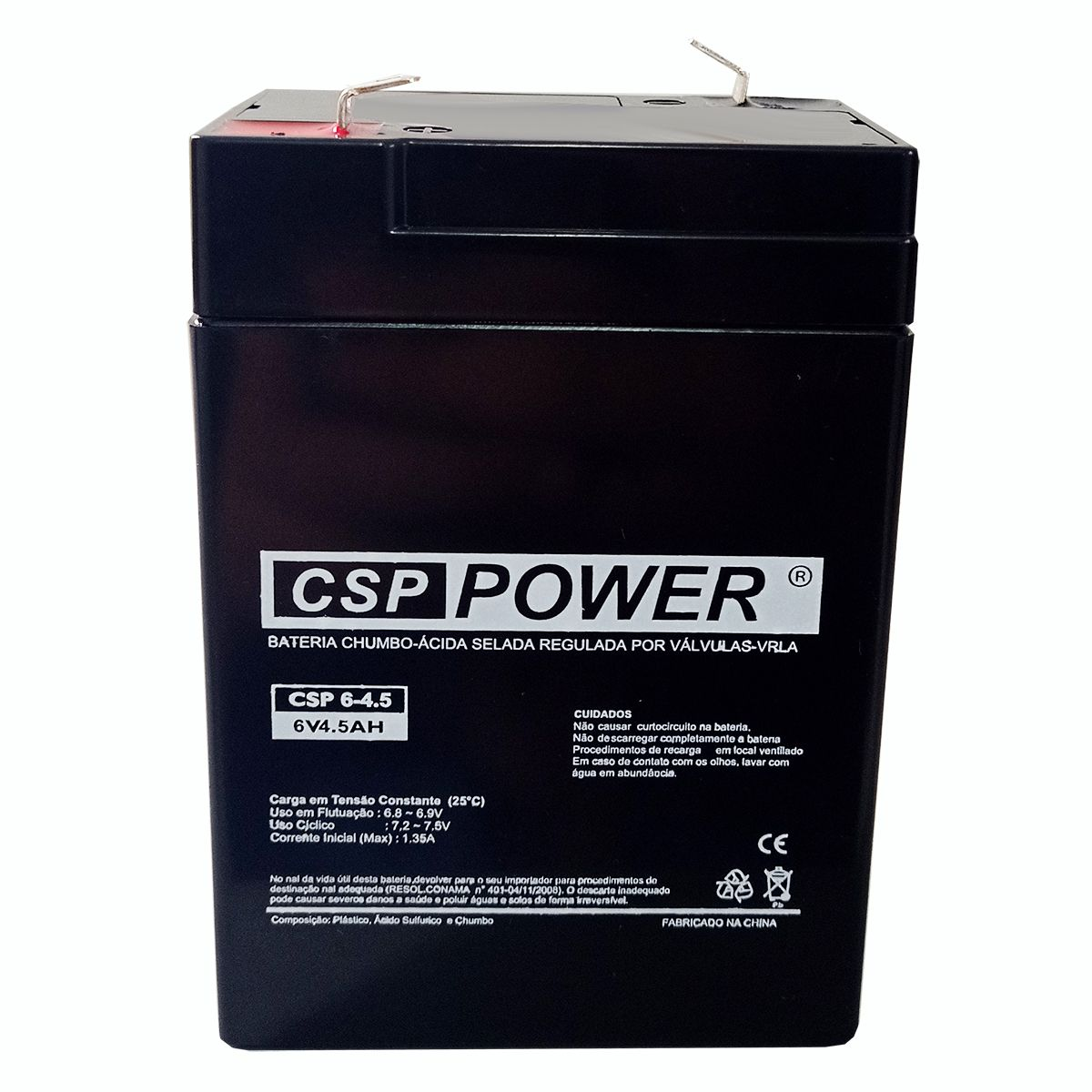 Bateria Selada 6V 4,5AH Recarregvel CSP