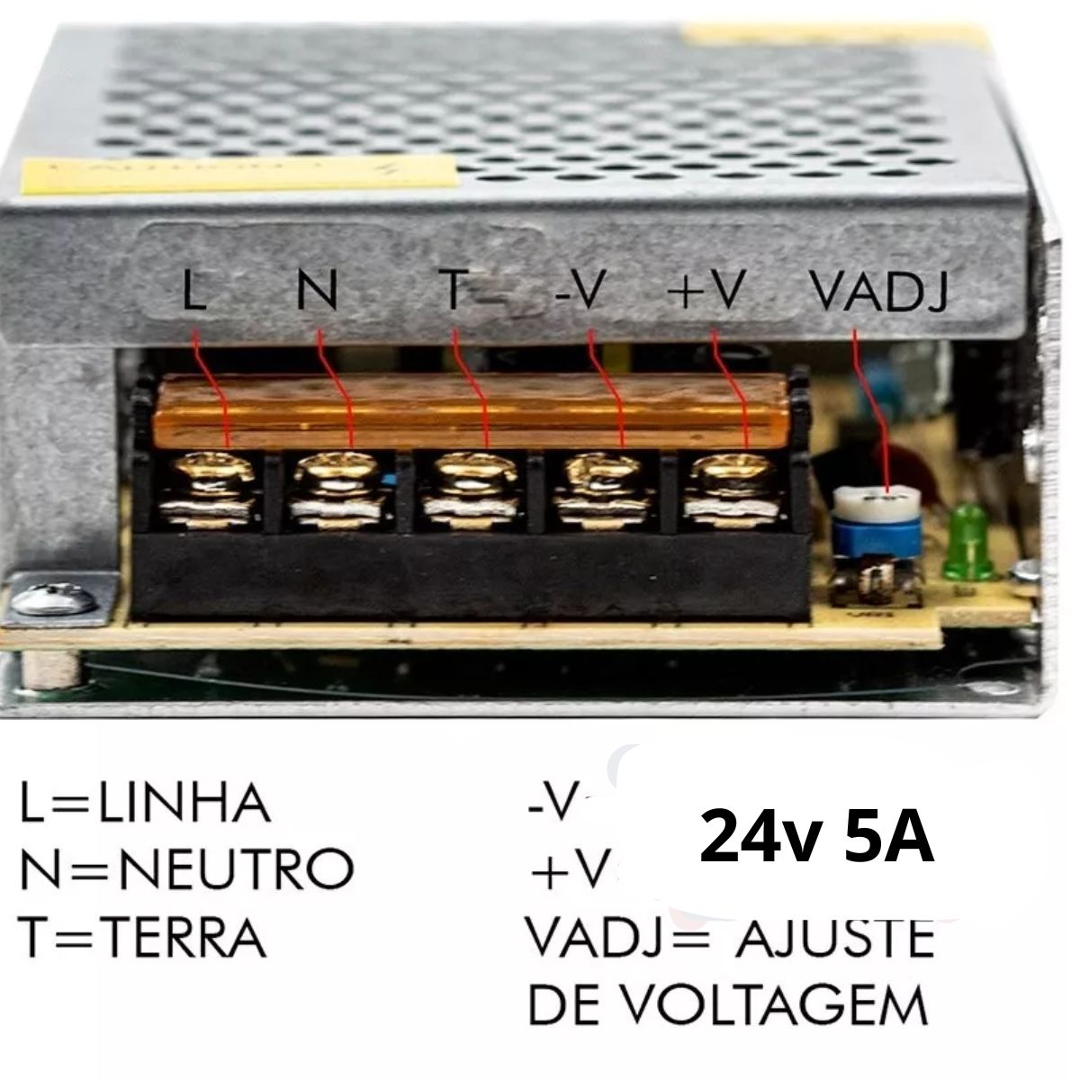 Fonte Chaveada 110V/ 220V Estabilizada 24V 5A 120W
