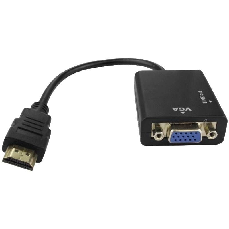 Cabo Conversor HDMI para VGA F�mea - PC/PS3/projetor c/ �udio
