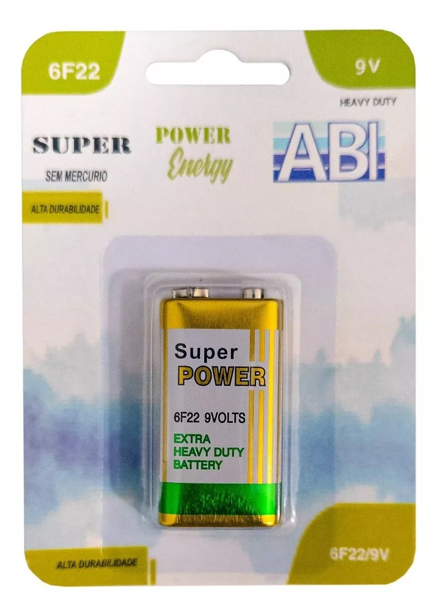 Bateria Super Heavy Duty Zinco 9V 6F22  BLISTER 1 UN