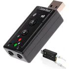Placa De Som Usb 7.1 Adaptador Audio P2 P3 Pc Notebook Cor Preto B