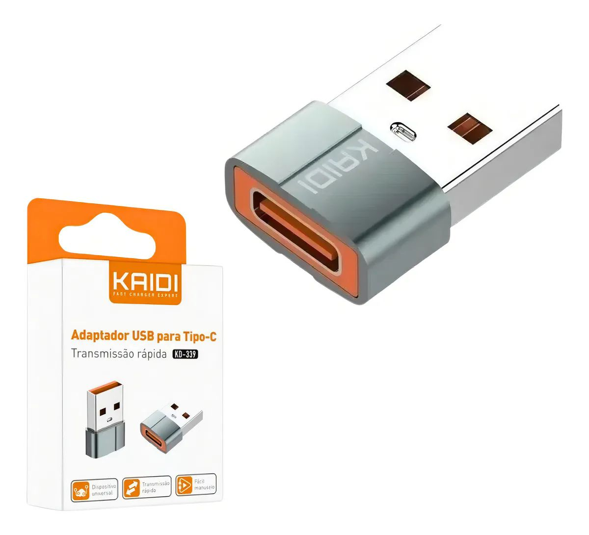 Plug Adaptador Usb Tipo C Usb Transmiss�o Dados Conectar Cel Cor Cinza-escuro