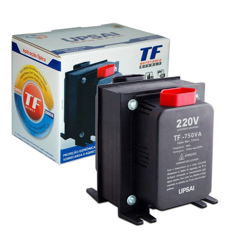 Auto Transformador TF 750VA Bivolt 110V/220V ou 220V/110V C/ Sensor Trmico - UPSAI