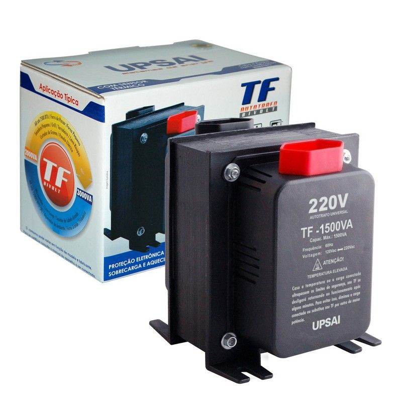 Auto Transformador TF 1500VA Bivolt 110V/220V ou 220V/110V C/ Sensor Trmico - UPSAI