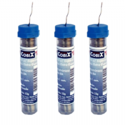 Kit Pasta de Solda 110g + 3 Tubinhos de Solda  22g 1mm Cobix