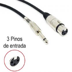 Cabo P10 Mono X Xlr Femea 3 Pinos Canon NIQ 5m