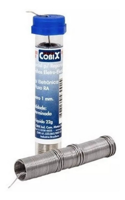 Kit 3 Tubinhos de Solda Fio Fluxo 1,0mm 22gm 63x37 Cobix T2