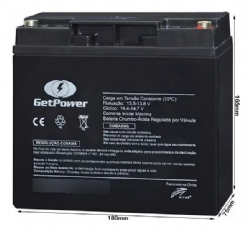 Bateria Selada Estacion�ria  12V-18AH  GETPOWER - 18AH  Nobreak UPS Eletr�nicos