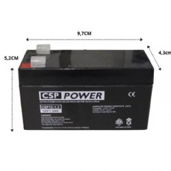 Bateria Selada 12V 1,3AH Recarreg�vel  Rel�gio Ponto Alarme CSP