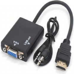 Cabo Conversor HDMI para VGA F�mea - PC/PS3/projetor c/ �udio