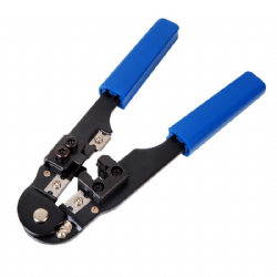 Alicate de Crimpar para RJ12 RJ11 RJ45 com Catraca Azul 568R