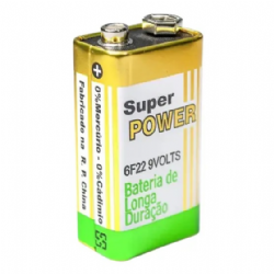 Bateria Super Heavy Duty Zinco 9V 6F22  BLISTER 1 UN