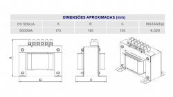 Auto Transformador Monof�sico Rede rural  254V X  Sa�da 220V 5kVA : 3,5KW  AR Split  At� 12.000 Btus