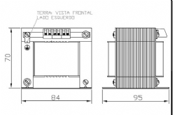 Transformador Monof�sico de Comando 220V X 24V 3A 75VA