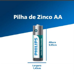 Pilha Philips zinco AAA 1.5V com 10 packs de 4 unidades R6L40TF/59