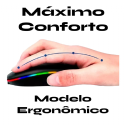 Mouse Sem Fio  Rgb Recarreg�vel Wireless Bluetooth 1200dpi