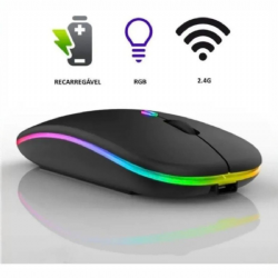 Mouse Sem Fio  Rgb Recarreg�vel Wireless Bluetooth 1200dpi