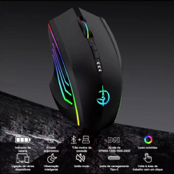 Mouse Sem Fio Gamer Recarreg�vel Wireless Bluetooth 2.4G