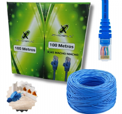 Cabo De Rede XC-CR-100M Cat5e Internet Lan RJ45 Cat5e Xcell