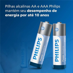Pilha Alcalina Philips AA 1.5V com 02 unidades