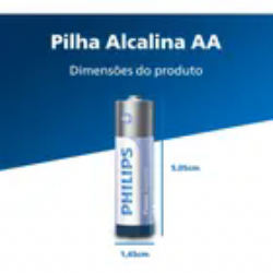 Pilha Alcalina Philips AA 1.5V com 02 unidades