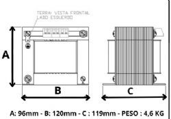Transformador Monof�sico de Comando 220V/380V/440V X  24VAC  300VA