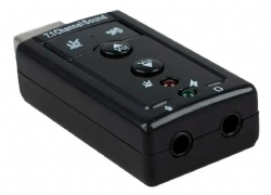 Placa De Som Usb 7.1 Adaptador Audio P2 P3 Pc Notebook Cor Preto B
