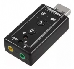 Placa De Som Usb 7.1 Adaptador Audio P2 P3 Pc Notebook Cor Preto B