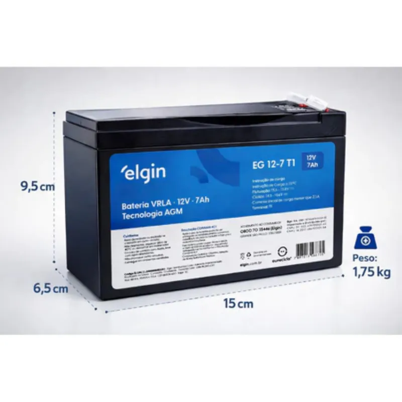 Bateria Selada Chumbo 12v 7a Para Nobreak No-break Elgin