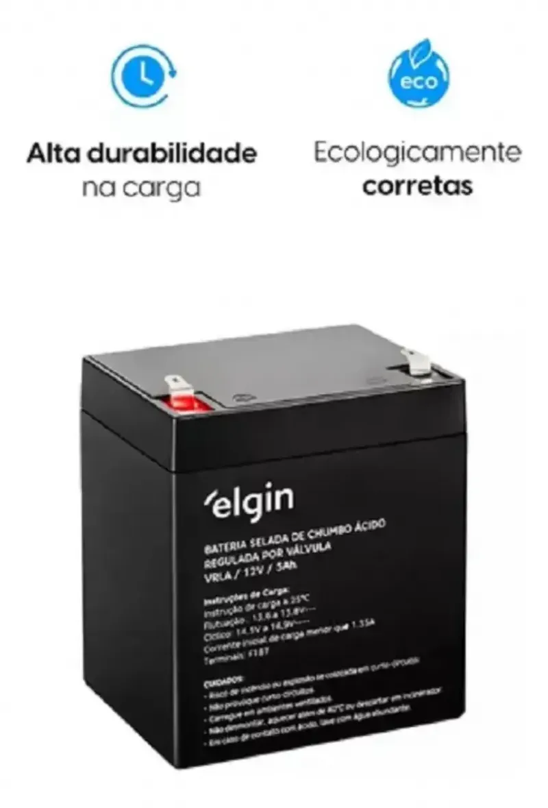 BATERIA SELADA NOBREAK  12V 5A  F1  ELGIN