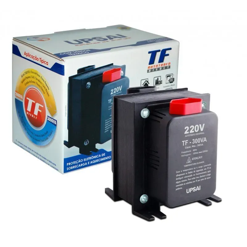 Auto Transformador TS 300VA Bivolt 110V/220V ou 220V/110V C/ Sensor T�rmico - UPSAI